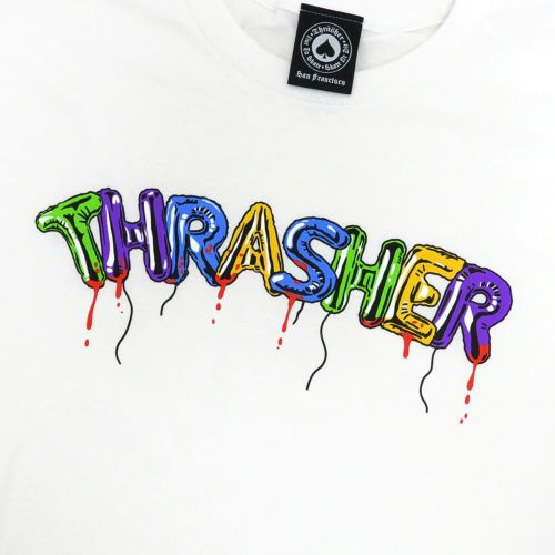 THRASHER T-SHIRT スラッシャー Tシャツ BALLOONS WHITE（US企画） スケートボード スケボー 1