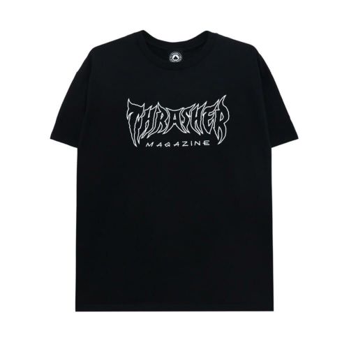 THRASHER T-SHIRT スラッシャー Tシャツ METAL BLACK（US企画） スケートボード スケボー 