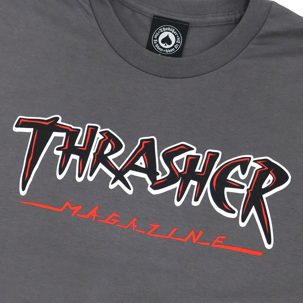 THRASHER T-SHIRT スラッシャー Tシャツ SLASH CHARCOAL（US企画） スケートボード スケボー 1
