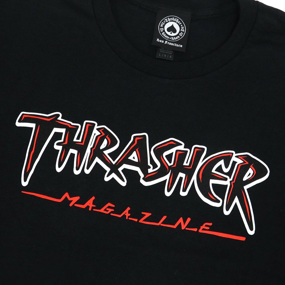  THRASHER T-SHIRT スラッシャー Tシャツ SLASH BLACK（US企画） スケートボード スケボー 1