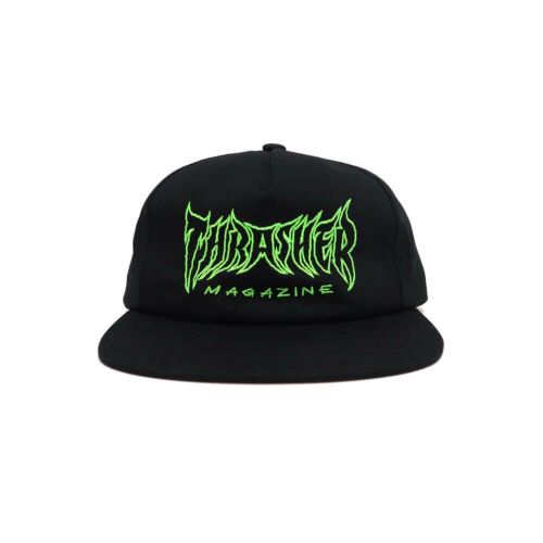 THRASHER CAP スラッシャー キャップ METAL SNAPBACK BLACK（US企画） スケートボード スケボー 1