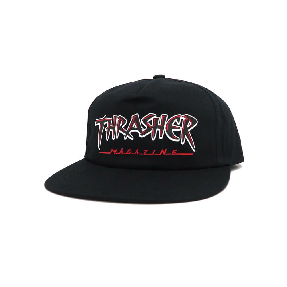 THRASHER CAP スラッシャー キャップ SLASH SNAPBACK BLACK（US企画） スケートボード スケボー 