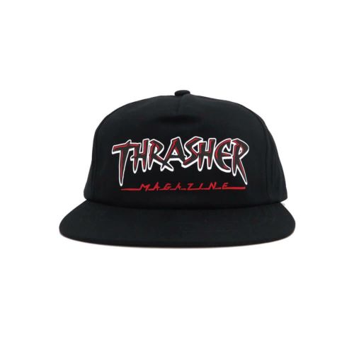 THRASHER CAP スラッシャー キャップ SLASH SNAPBACK BLACK（US企画） スケートボード スケボー 1