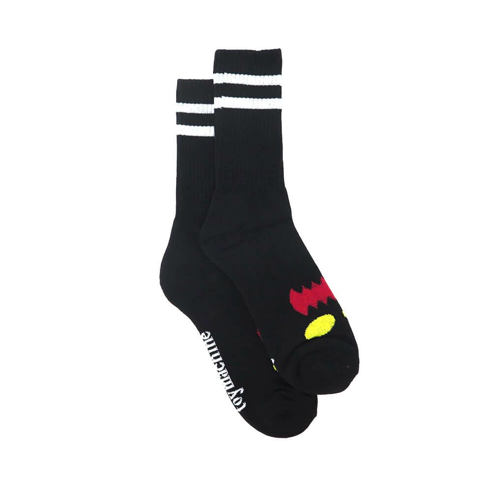 TOY MACHINE SOCKS トイマシーン ソックス 靴下 MONSTER FACE BLACK スケートボード スケボー 3