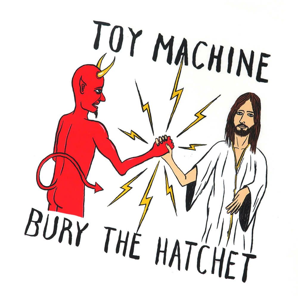 TOY MACHINE T-SHIRT トイマシーン Tシャツ BURY THE HATCHET WHITE スケートボード スケボー 1