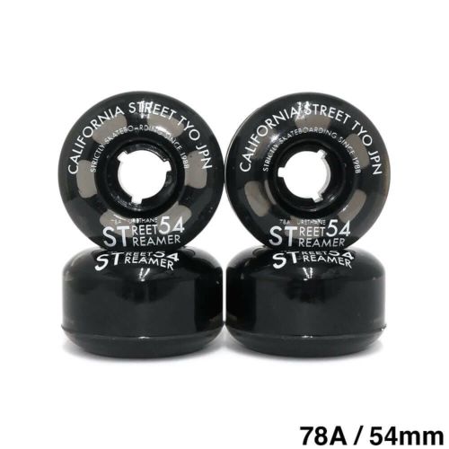 CALIFORNIA STREET WHEEL カリフォルニアストリート ソフトウィール（クルーザー） STREET STREAMER CLEAR（78A）黒クリア 54mm スケートボード スケボー 1
