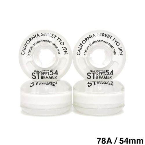 CALIFORNIA STREET WHEEL カリフォルニアストリート ソフトウィール（クルーザー） STREET STREAMER CLEAR（78A）白クリア 54mm スケートボード スケボー 1