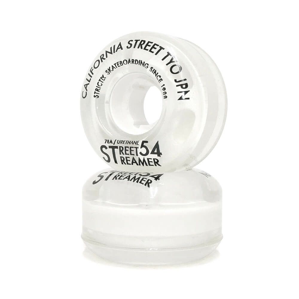 CALIFORNIA STREET WHEEL カリフォルニアストリート ソフトウィール（クルーザー） STREET STREAMER CLEAR（78A）白クリア 54mm スケートボード スケボー 2