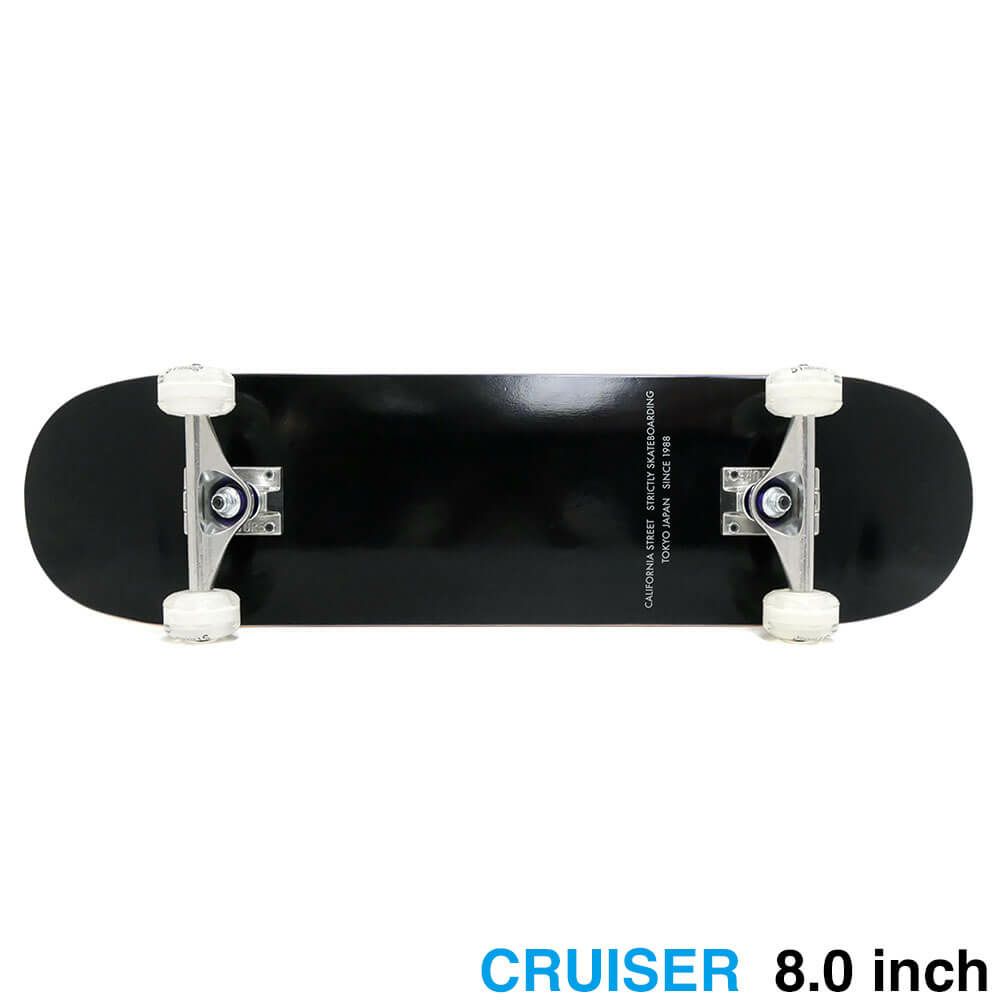 （初心者におすすめ・高品質）防水ケース・レンチ付き CALIFORNIA STREET カリフォルニアストリート コンプリートセット スケートボード完成品 SIMPLE BLACK CRUISER 8.0（クルーザー） スケートボード スケボー 1