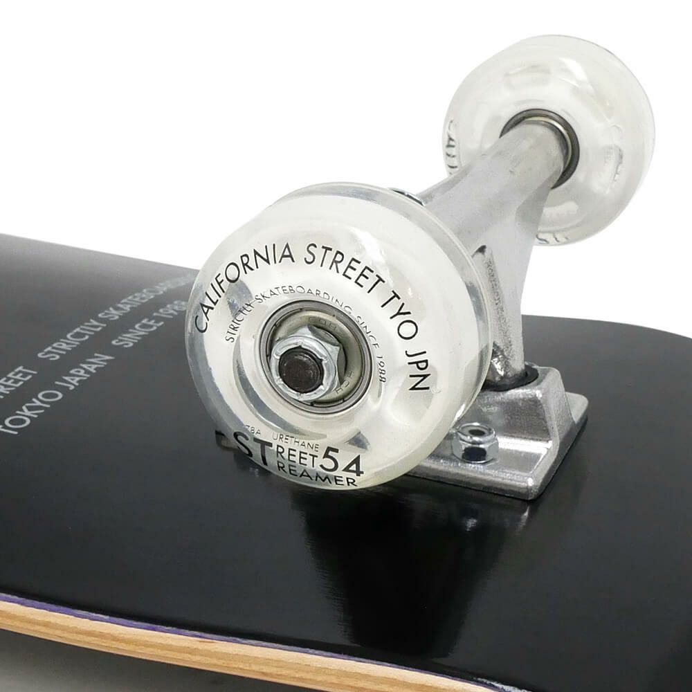 （初心者におすすめ・高品質）防水ケース・レンチ付き CALIFORNIA STREET カリフォルニアストリート コンプリートセット スケートボード完成品 SIMPLE BLACK CRUISER 8.0（クルーザー） スケートボード スケボー 3