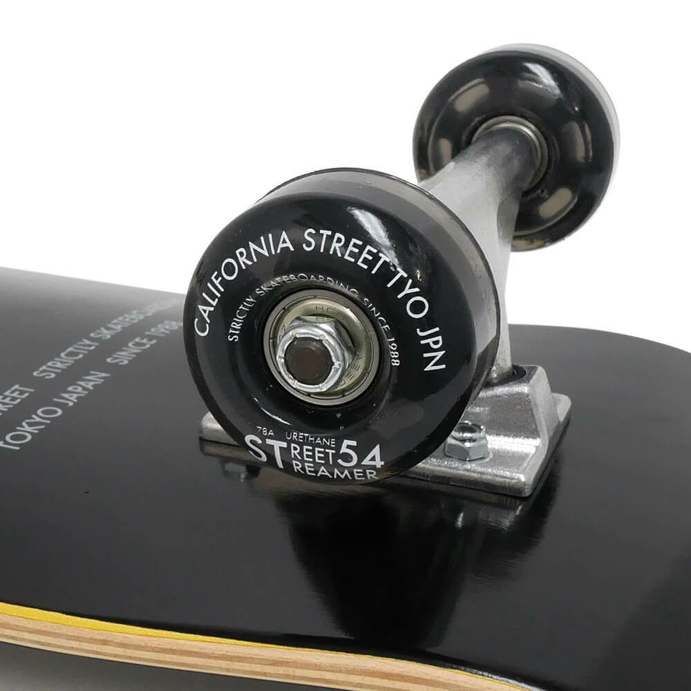 （初心者におすすめ・高品質）防水ケース・レンチ付き CALIFORNIA STREET カリフォルニアストリート コンプリートセット スケートボード完成品 SIMPLE BLACK CRUISER 8.0（クルーザー） スケートボード スケボー 7
