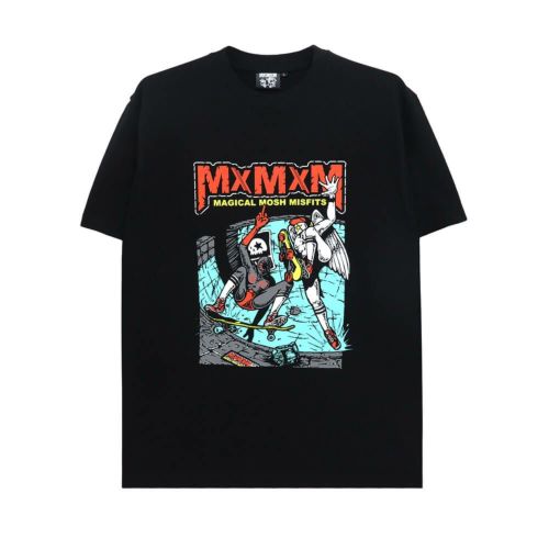 MAGICAL MOSH MISFITS T-SHIRT マジカルモッシュミスフィッツ Tシャツ キン肉マン x MxMxM 四次元殺法 SKATEBOARDS BLACK/RED スケートボード スケボー 