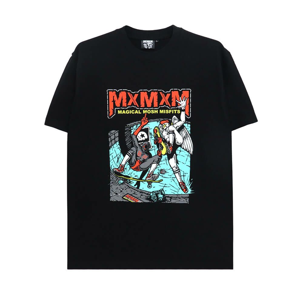 MAGICAL MOSH MISFITS T-SHIRT マジカルモッシュミスフィッツ Tシャツ キン肉マン x MxMxM 四次元殺法 SKATEBOARDS BLACK/RED スケートボード スケボー 