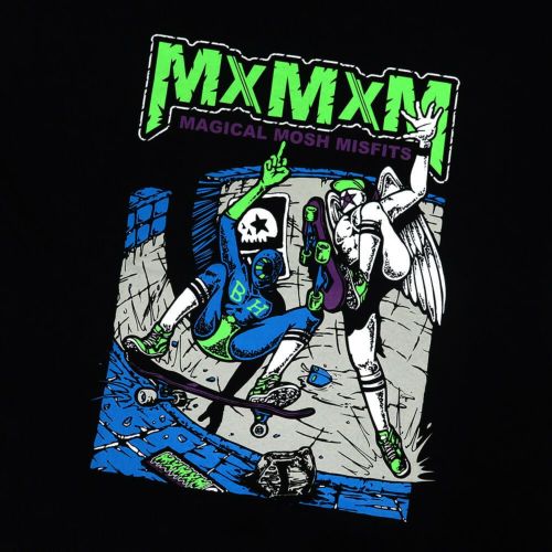 MAGICAL MOSH MISFITS T-SHIRT マジカルモッシュミスフィッツ Tシャツ キン肉マン x MxMxM 四次元殺法 SKATEBOARDS BLACK/GREEN スケートボード スケボー 1