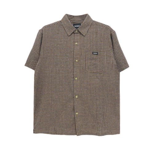 THEORIES SHORT SLEEVE SHIRTS セオリーズ 半袖シャツ AVIGNON FLANNEL BUTTON UP APRICOT スケートボード スケボー 