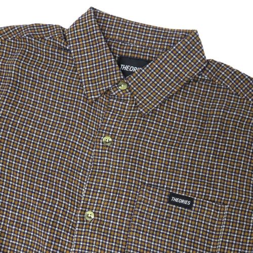 THEORIES SHORT SLEEVE SHIRTS セオリーズ 半袖シャツ AVIGNON FLANNEL BUTTON UP APRICOT スケートボード スケボー 1