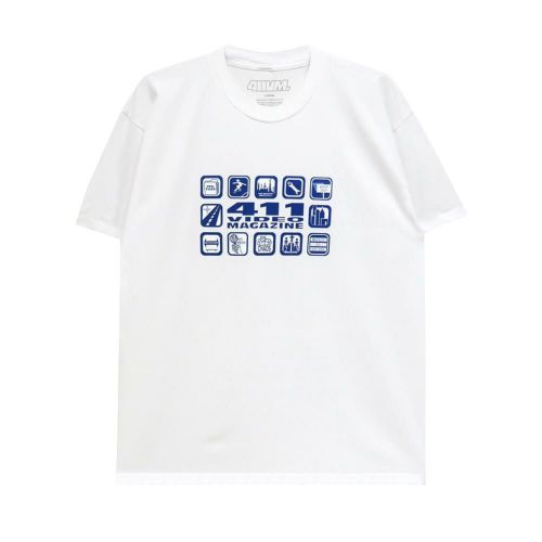 411VM T-SHIRT フォーワンワンビデオマガジン Tシャツ 411 ICONS WHITE スケートボード スケボー 