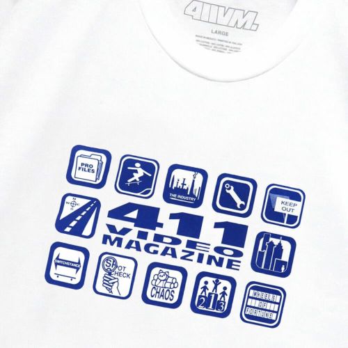 411VM T-SHIRT フォーワンワンビデオマガジン Tシャツ 411 ICONS WHITE スケートボード スケボー 1