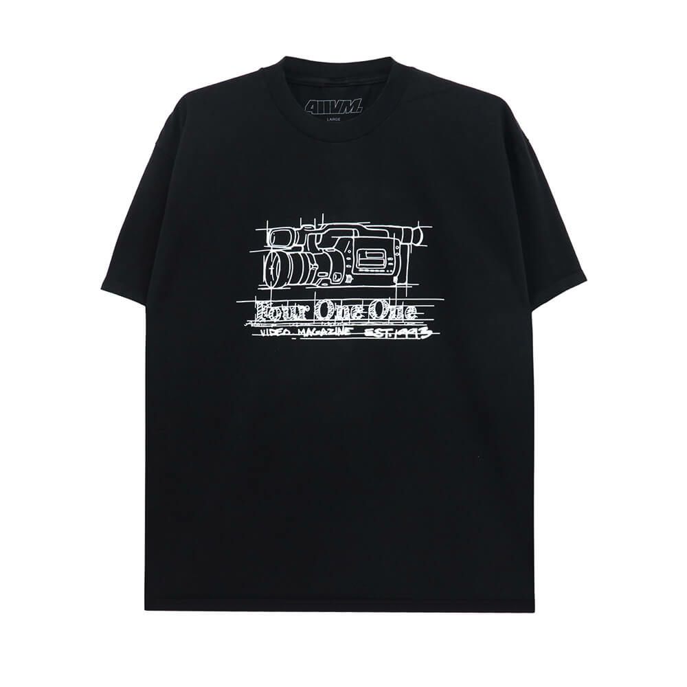 411VM T-SHIRT フォーワンワンビデオマガジン Tシャツ 411 VX BLACK スケートボード スケボー 