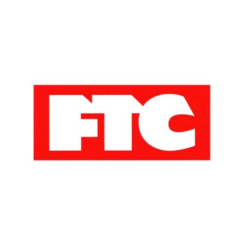 FTC STICKER エフティーシー ステッカー OG LOGO 5inch WHITE/RED スケートボード スケボー