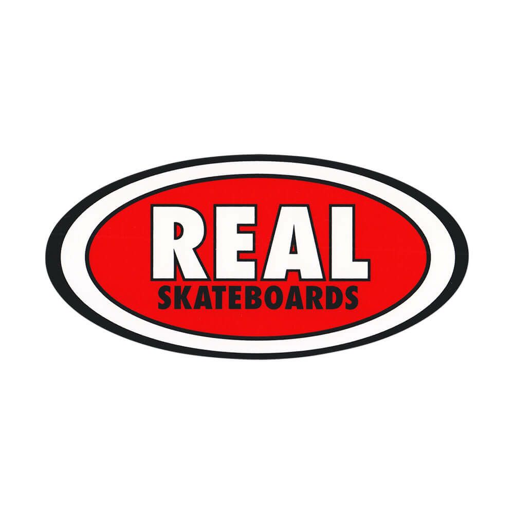 REAL STICKER リアル ステッカー CLASSIC OVAL MEDIUM 440 RED/BLACK スケートボード スケボー