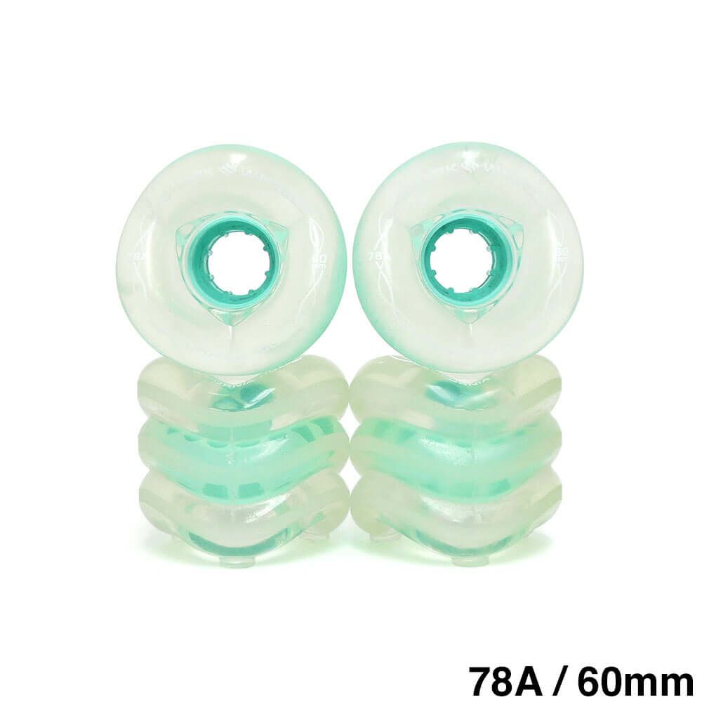 SHARK WHEEL シャークウィール ソフトウィール（クルーザー） CALIFORNIA ROLL（78A）CLEAR MINT HUB 60mm スケートボード スケボー 1