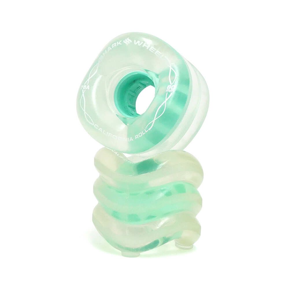 SHARK WHEEL シャークウィール ソフトウィール（クルーザー） CALIFORNIA ROLL（78A）CLEAR MINT HUB 60mm スケートボード スケボー 3