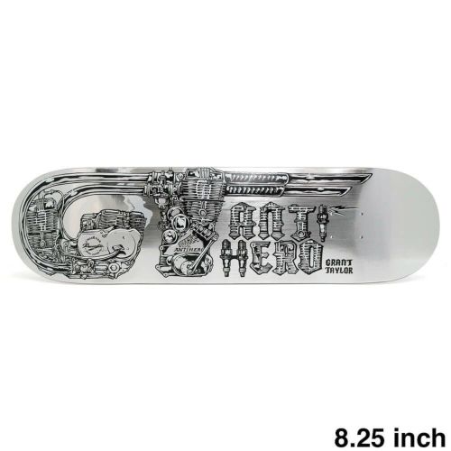 ANTIHERO DECK アンチヒーロー デッキ GRANT TAYLOR REVVINGTON’（RE-REV’D）BRUSHED SILVER FOIL 8.25 スケートボード スケボー 1
