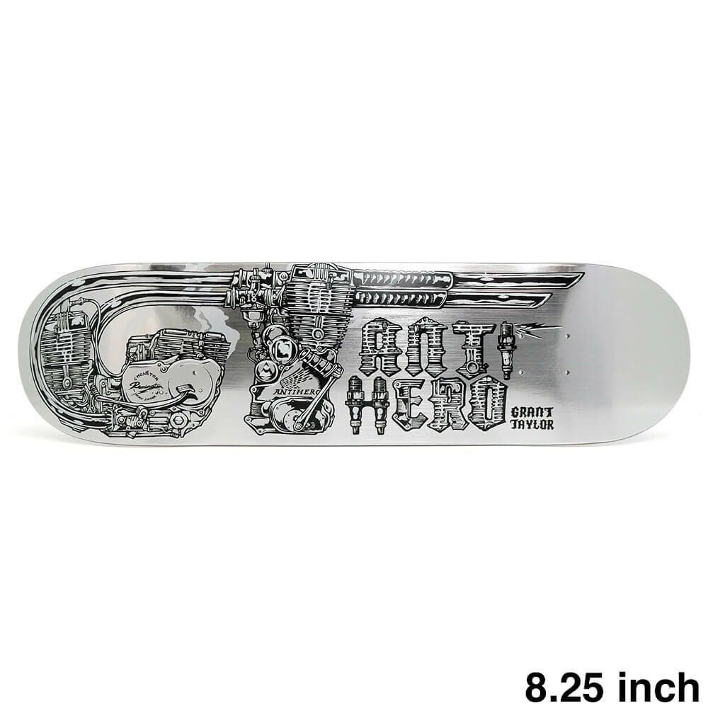 ANTIHERO DECK アンチヒーロー デッキ GRANT TAYLOR REVVINGTON’（RE-REV’D）BRUSHED SILVER FOIL 8.25 スケートボード スケボー 1