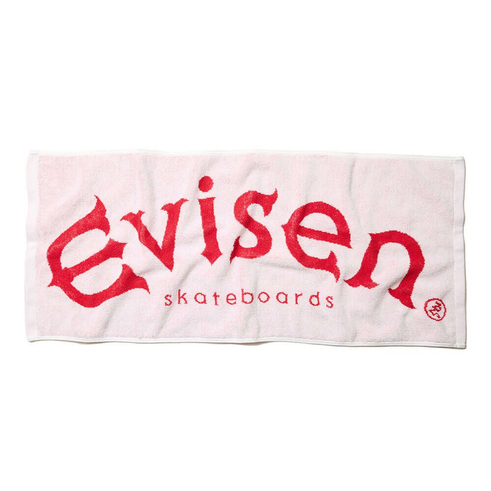 EVISEN TOWEL エビセン タオル EVISEN LOGO WHITE/RED スケートボード スケボー　1