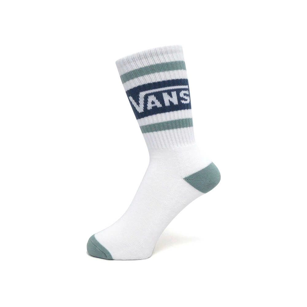  VANS SOCKS バンズ ソックス 靴下 DROP V CREW WHITE/GREY OLIVE（US企画） スケートボード スケボー 1