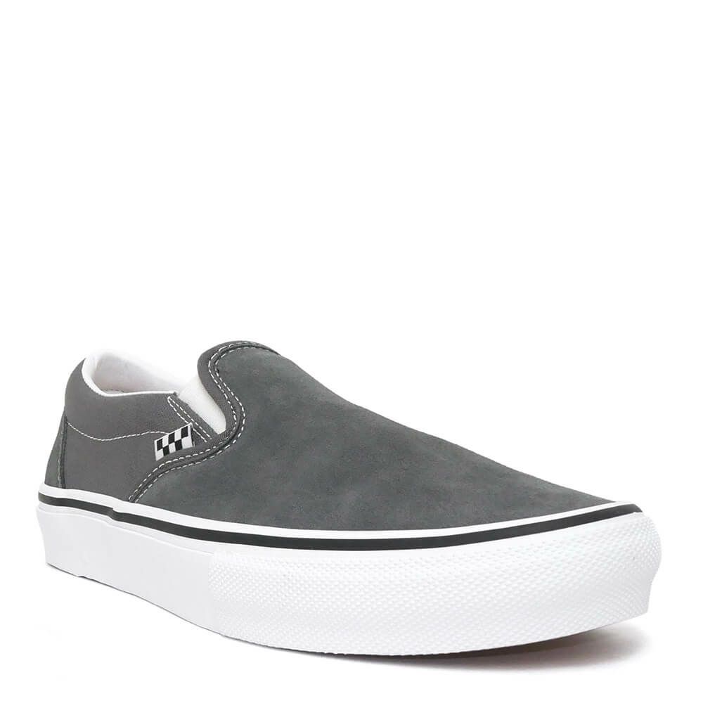 VANS SHOES バンズ シューズ スニーカー スリッポン SKATE SLIP ON PEWTER/WHITE（US企画） スケートボード スケボー 1