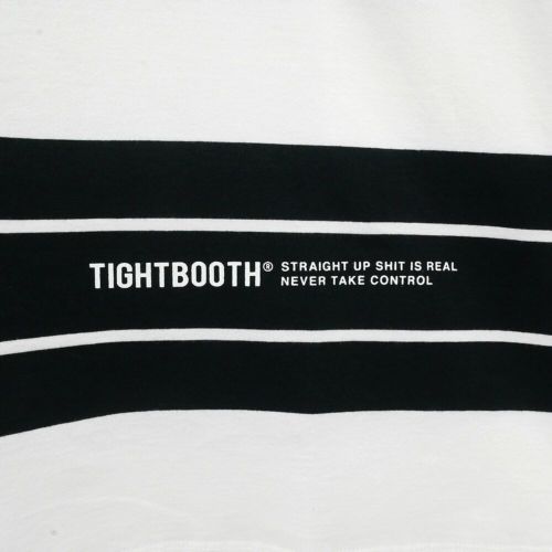 TIGHTBOOTH（TBPR）T-SHIRT タイトブース Tシャツ BORDER WHITE/BLACK スケートボード スケボー 2