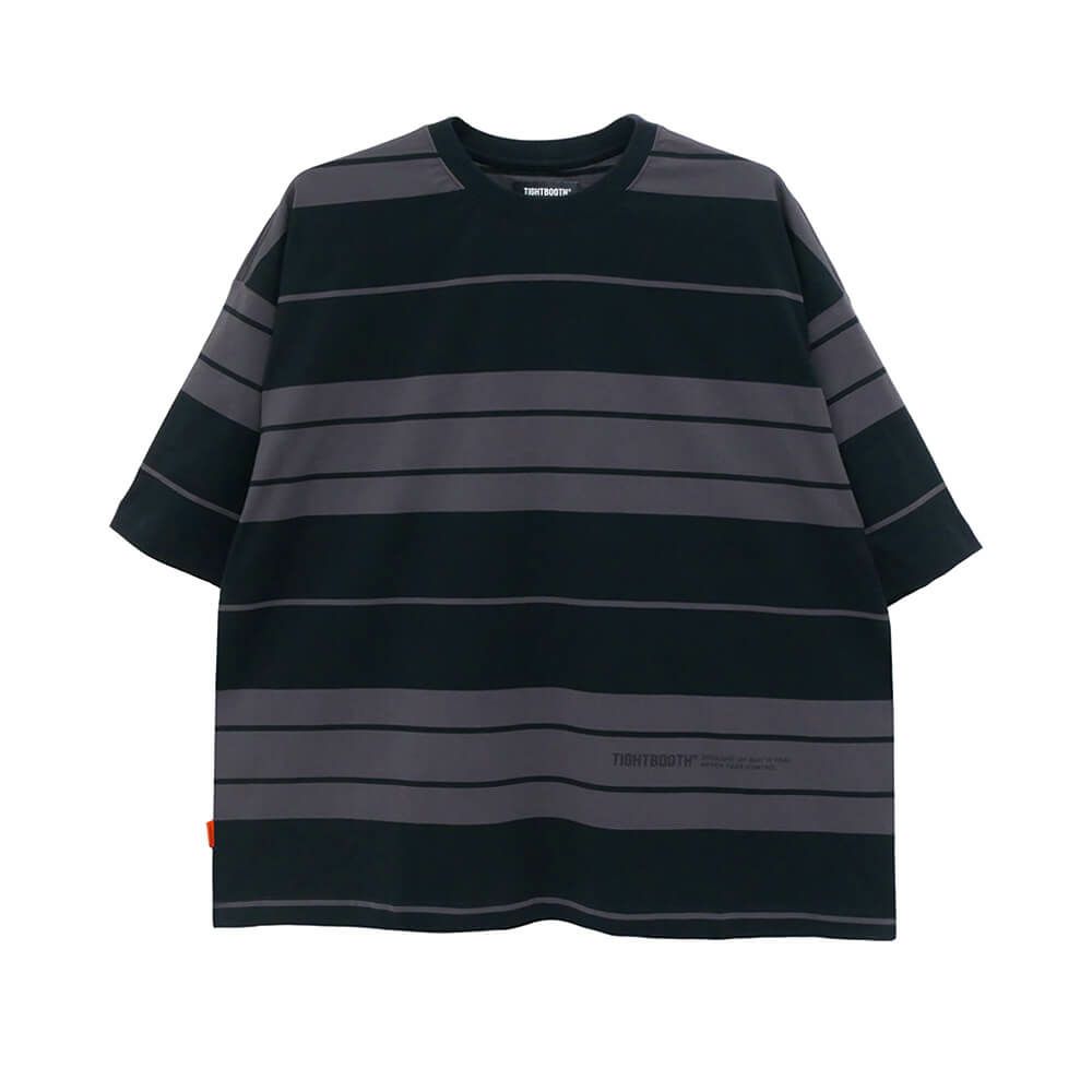 TIGHTBOOTH（TBPR）T-SHIRT タイトブース Tシャツ BORDER BLACK/CHARCOAL スケートボード スケボー 
