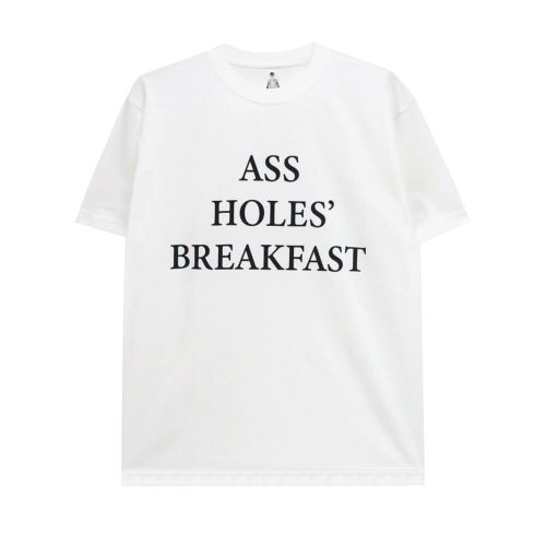  400BLOWS T-SHIRT フォーハンドレッドブロウズ Tシャツ ASSHOLE'S BREAKFAST WHITE スケートボード スケボー 