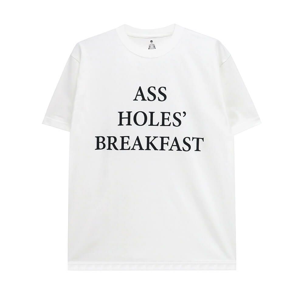  400BLOWS T-SHIRT フォーハンドレッドブロウズ Tシャツ ASSHOLE'S BREAKFAST WHITE スケートボード スケボー 