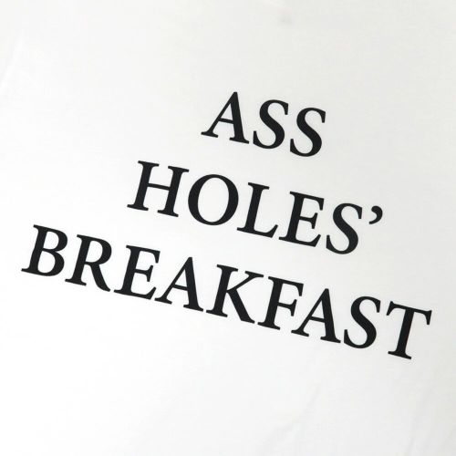  400BLOWS T-SHIRT フォーハンドレッドブロウズ Tシャツ ASSHOLE'S BREAKFAST WHITE スケートボード スケボー 1