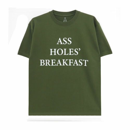 400BLOWS T-SHIRT フォーハンドレッドブロウズ Tシャツ ASSHOLE'S BREAKFAST DEEP GREEN スケートボード スケボー 