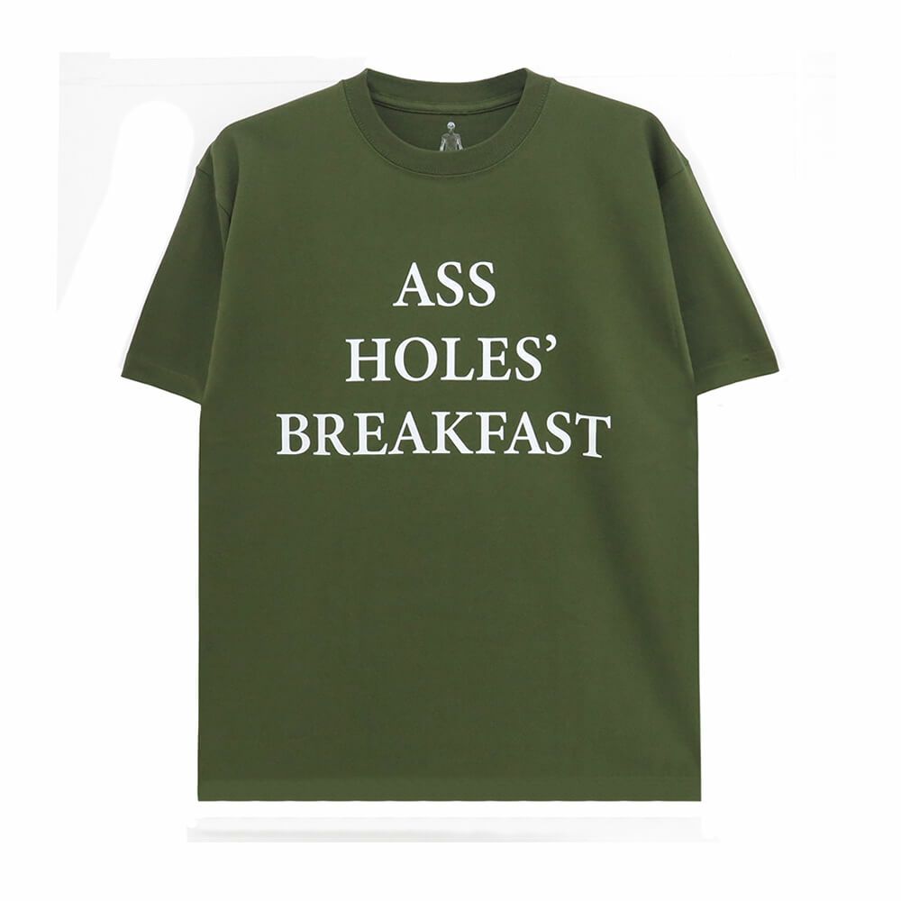 400BLOWS T-SHIRT フォーハンドレッドブロウズ Tシャツ ASSHOLE'S BREAKFAST DEEP GREEN スケートボード スケボー 
