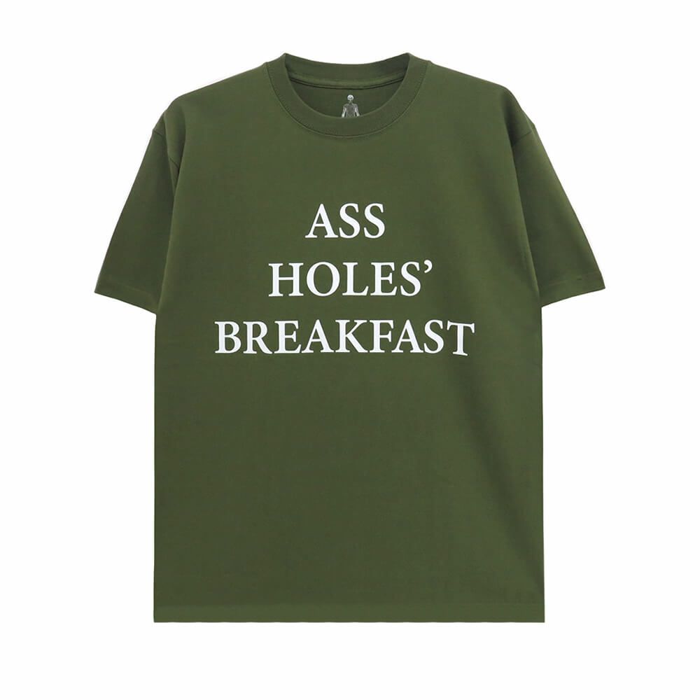 400BLOWS T-SHIRT フォーハンドレッドブロウズ Tシャツ ASSHOLE'S BREAKFAST DEEP GREEN スケートボード スケボー 