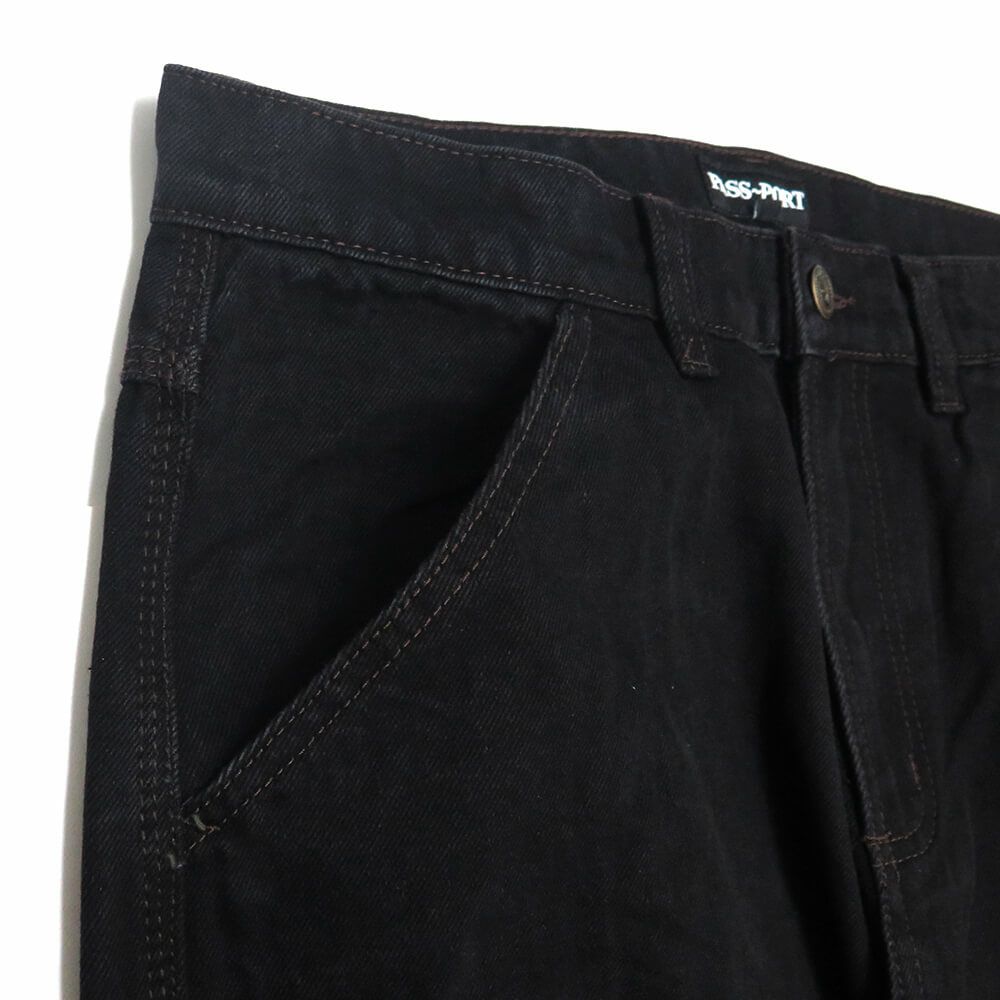 PASS~PORT JEANS パスポート パンツ ジーンズ WORKERS CLUB CLASSIC WASHED BLACK スケートボード スケボー 1