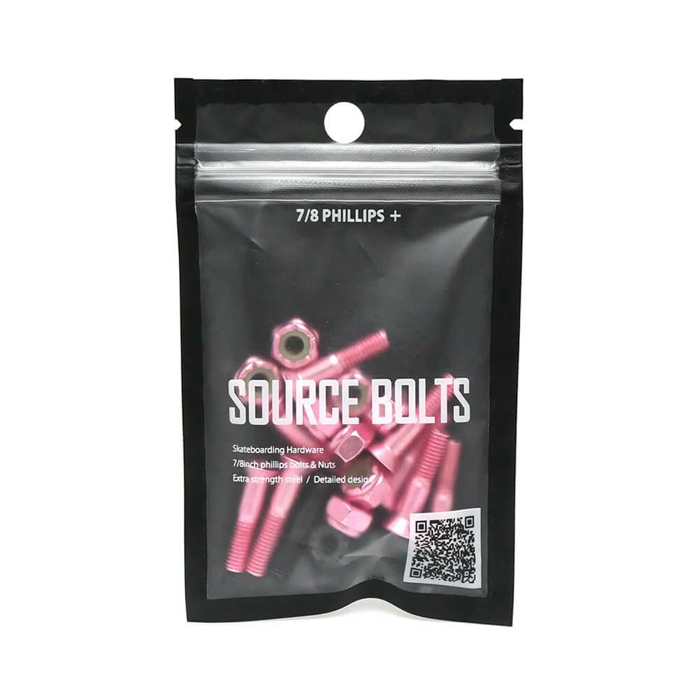 SOURCE BOLT ソース ボルト（プラス）7/8インチ PHILLIPS + HARDWARE PLATING SAKURA PINK スケートボード スケボー　1
