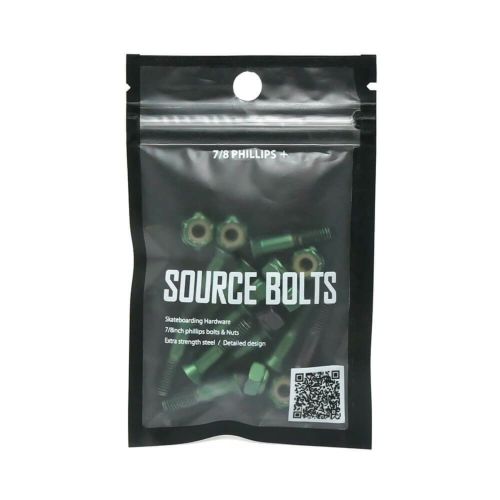 SOURCE BOLT ソース ボルト（プラス）7/8インチ PHILLIPS + HARDWARE PLATING MOSS GREEN スケートボード スケボー　1