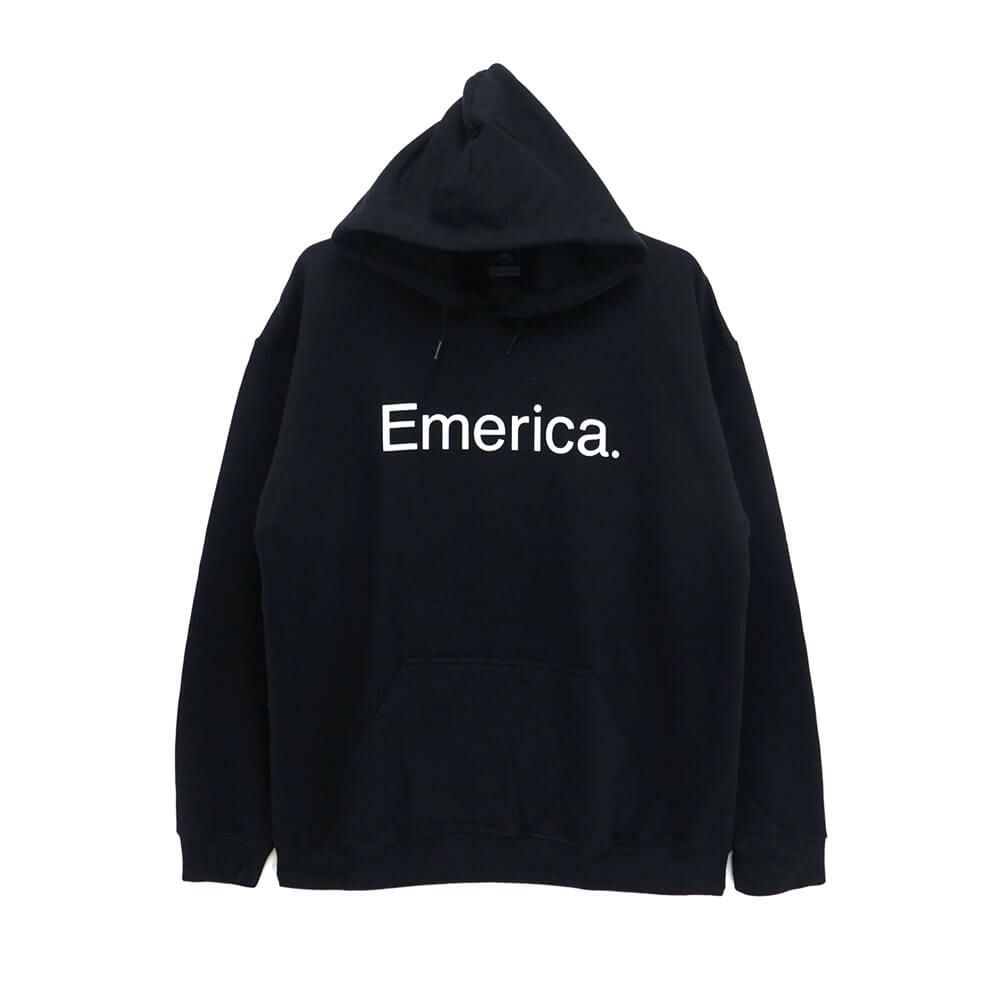 EMERICA HOOD エメリカ パーカー PURE LOGO BLACK スケートボード スケボー 