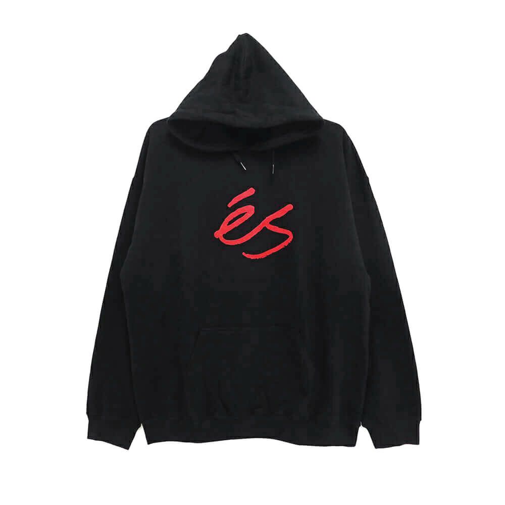 ES HOOD エス パーカー SCRIPT BLACK スケートボード スケボー 
