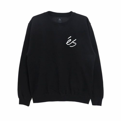 ES CREW SWEAT エス トレーナー MINI SCRIPT BLACK スケートボード スケボー 