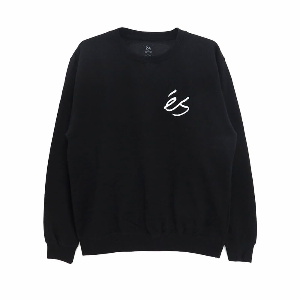 ES CREW SWEAT エス トレーナー MINI SCRIPT BLACK スケートボード スケボー 