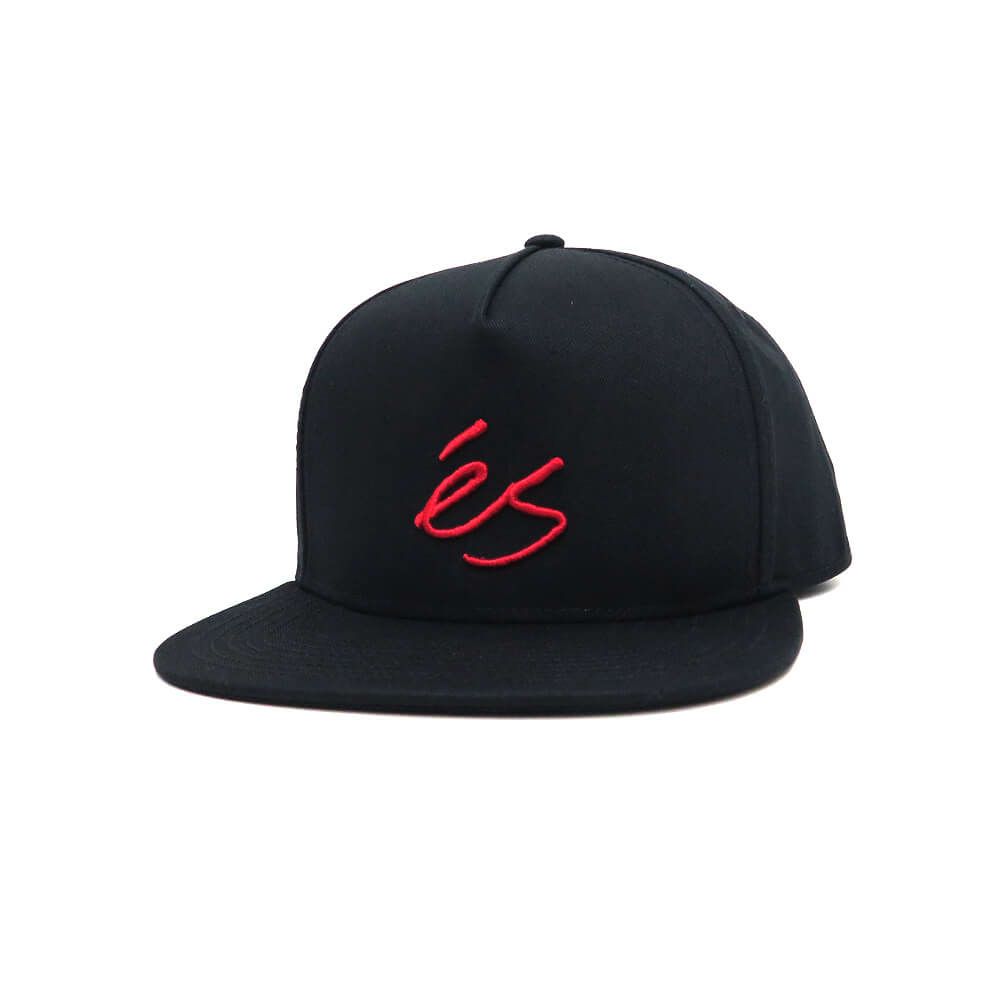 ES CAP エス キャップ SCRIPT SNAPBACK BLACK スケートボード スケボー 