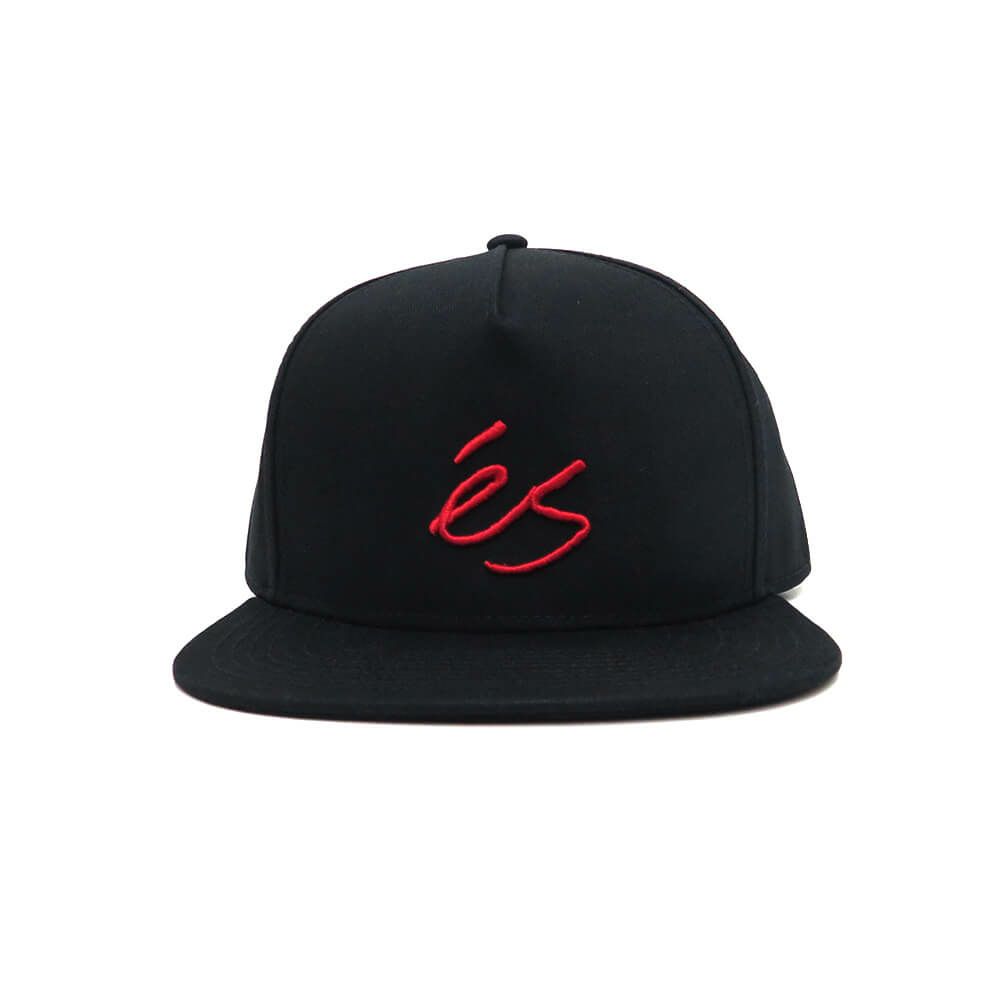 ES CAP エス キャップ SCRIPT SNAPBACK BLACK スケートボード スケボー 1