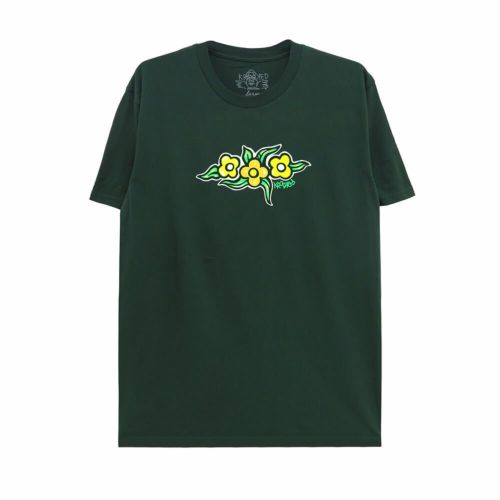 KROOKED T-SHIRT クルキッド Tシャツ FLOWERS FOREST GREEN スケートボード スケボー 